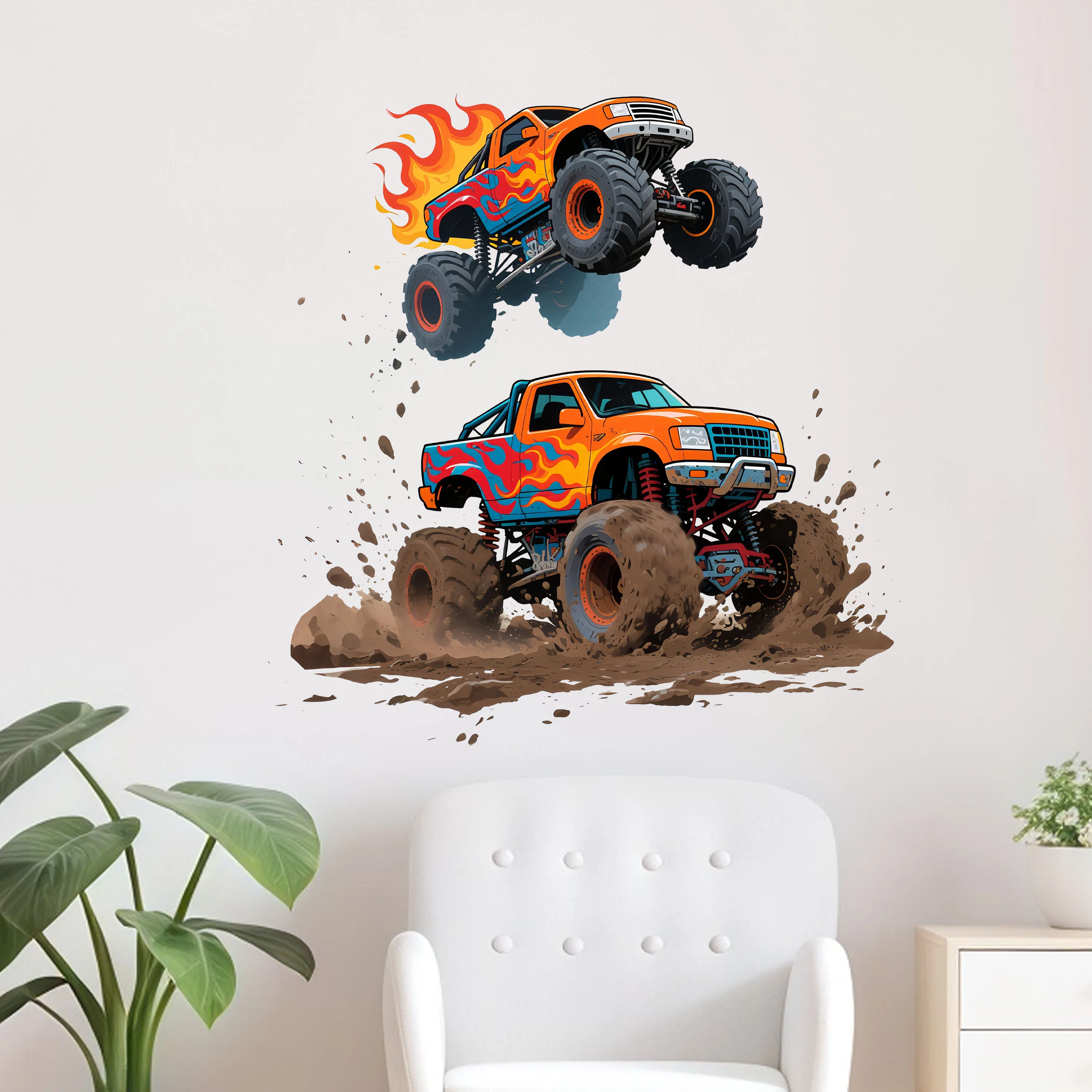 Desert Off-Road Vehicle Wall Sticker Cross-Border Sticker Removable Wall Sticker Personalized Cool Car Wall Sticker Study Living