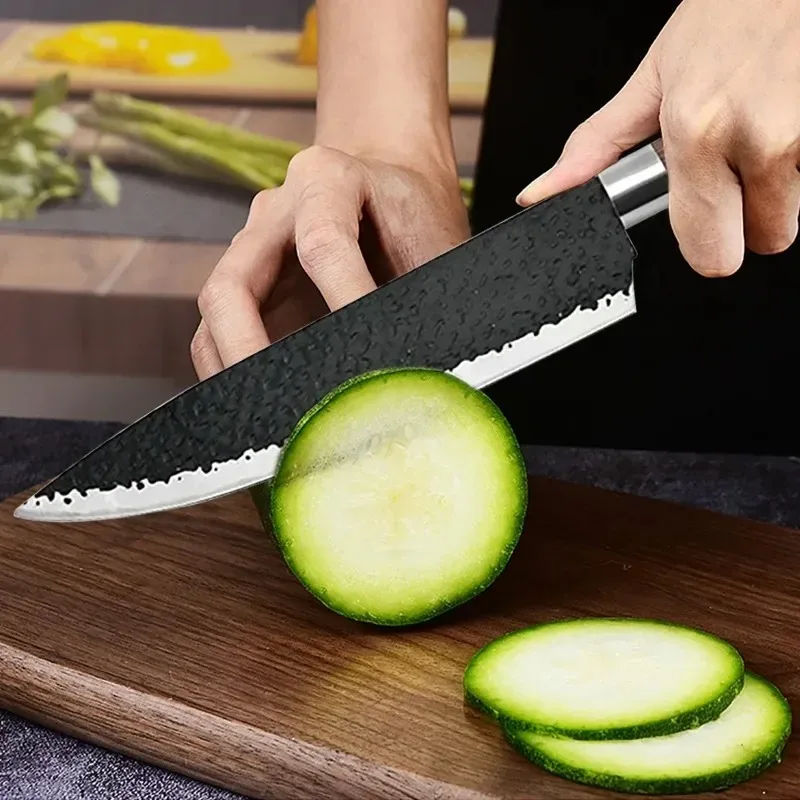 Juego de cuchillos de cocina con diseño de martillo, tijeras afiladas de acero inoxidable para cortar carne de Chef, frutas y verduras, 6 piezas