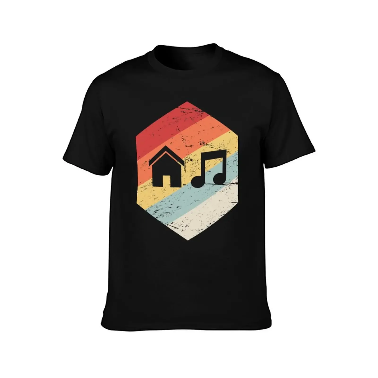 House Music-Vintage Retro Hexagon, T-Shirt man t shirt quick-drying black t shirts for men