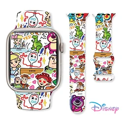 Disney-Correa de silicona con estampado de Toy Story para Apple Watch, pulsera deportiva reemplazable para iWatch de 45mm, 44mm, 42mm y 41mm, 9, 8, 7 SE