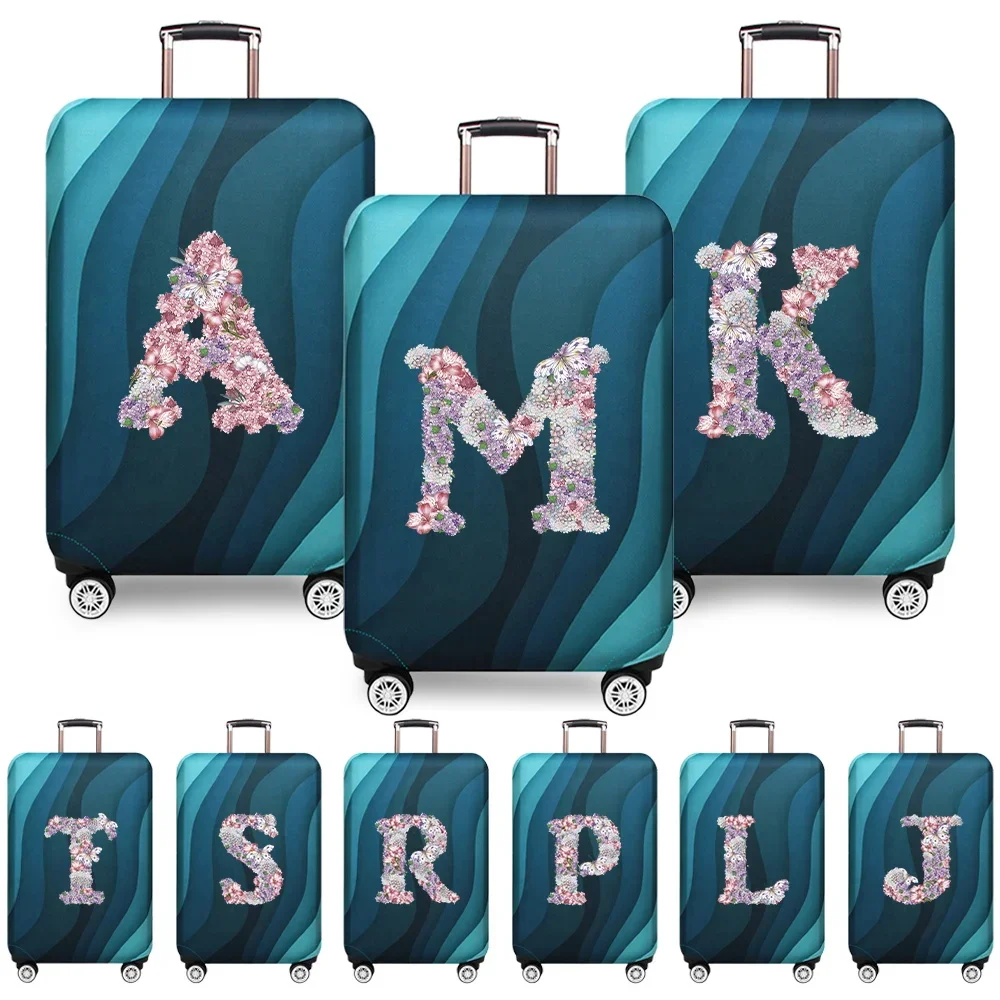 Travel Suitcase Set Is Suitable for 18-32 Inch Stretch Fabric Covers Travel Accessories Luggage Cover Rose Flower Letter Pattern