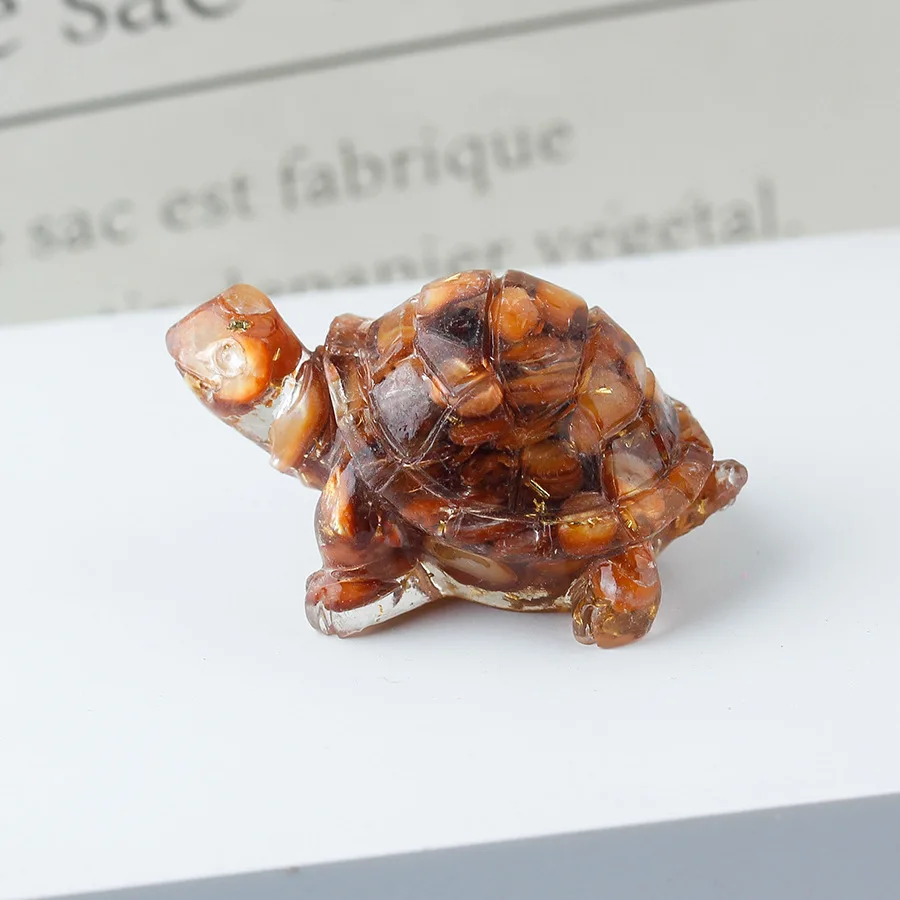 Turtle Ornament Crystal Crushed Natural Stone Reiki Stone Home Office Decor Mineral Stone Crafts Room Aquarium Car Decor