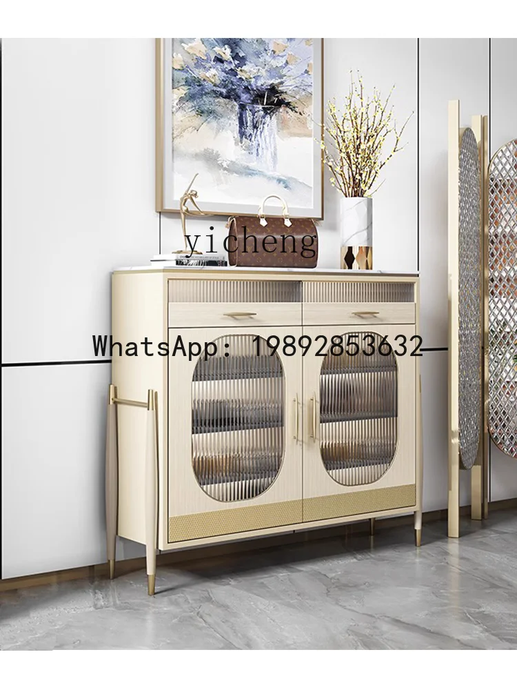 Light Luxury Shoe Cabinet Home Doorway with Induction Lamp Modern Simple New High-End