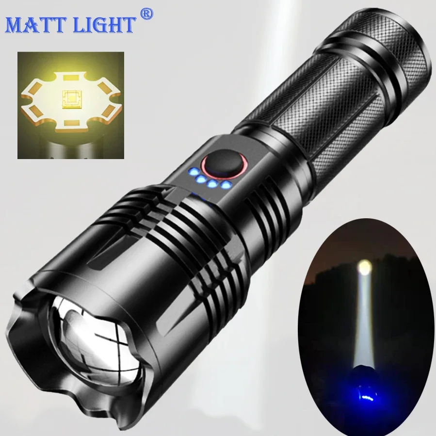 

Xhp70 Powerful Flashlight Aluminum Camping Rechargeable Lamp Electric Teaser Personal Self Defense Lantern Power Led Work Light