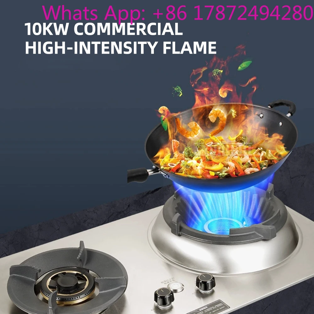 Stove large Flame Dual Burner Embedded Desktop Stufa Cocina Wok De Alta Presión