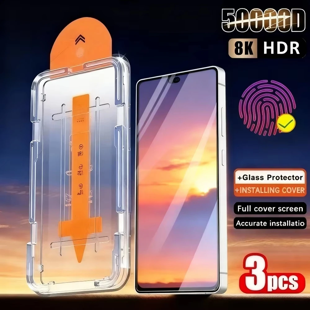 

3Pcs Ultra HD 8K Dust Free Screen Protector For Xiaomi 17 Pro Max 17Pro Fingerprint Unlock Tempered Glass Easy Installation Box