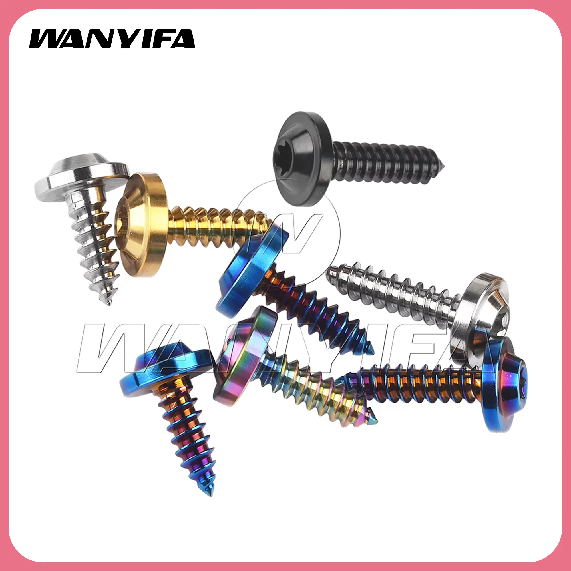 Wanyifa Bullone in titanio M4/M5/M6x15 17 20 25mm Viti a testa Torx autofilettanti per bici Moto Auto Barca Elementi di fissaggio
