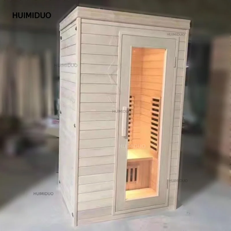 Small Size Far Infrared Sauna Cabin, 1-2 Person Dry Sauna for Home & Office Use, Light Wave Heating