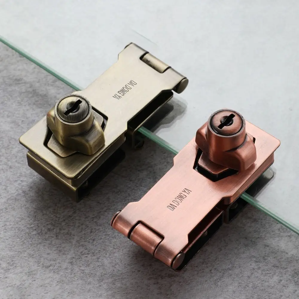 New Zinc Alloy Glass Door Lock Security Single/Double Door Cabinet Display Lock Punch-Free Hardware Cabinet Door Lock Glass Door