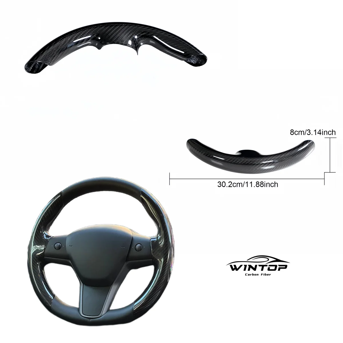 Truly Dry Carbon Fiber Steering Wheel Covers For Model 3 Model Y 2017-2023