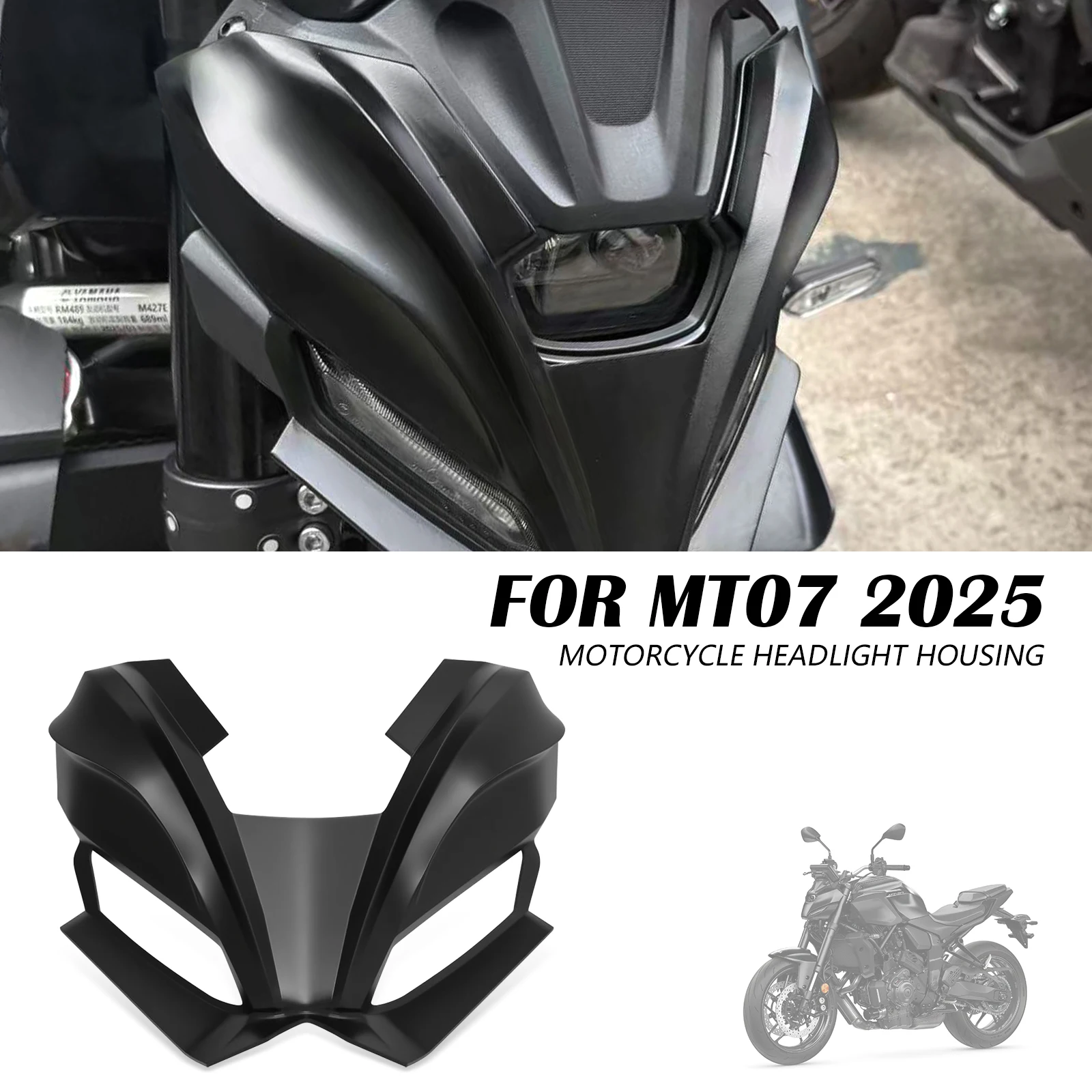 

Motorcycle Body Parts Kits Accessories Fit for Yamaha MT07 mt07 2025 2026 Headlight Cover Fairing Protection Head Light Guard
