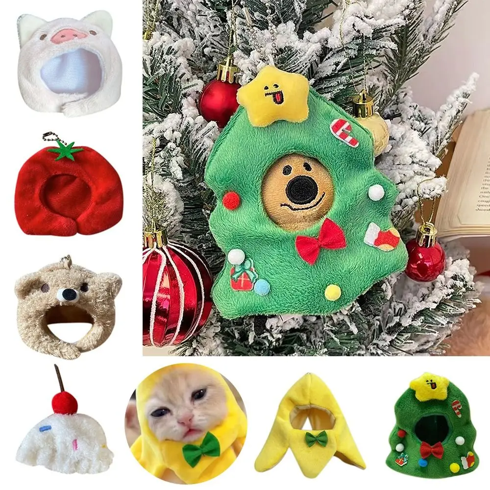 10cm Doll Headdress Detachable Hat Christmas Tree Doll Plush Head Cover Animal Cartoon Dolls Clothes Children's Gift Plush Toy