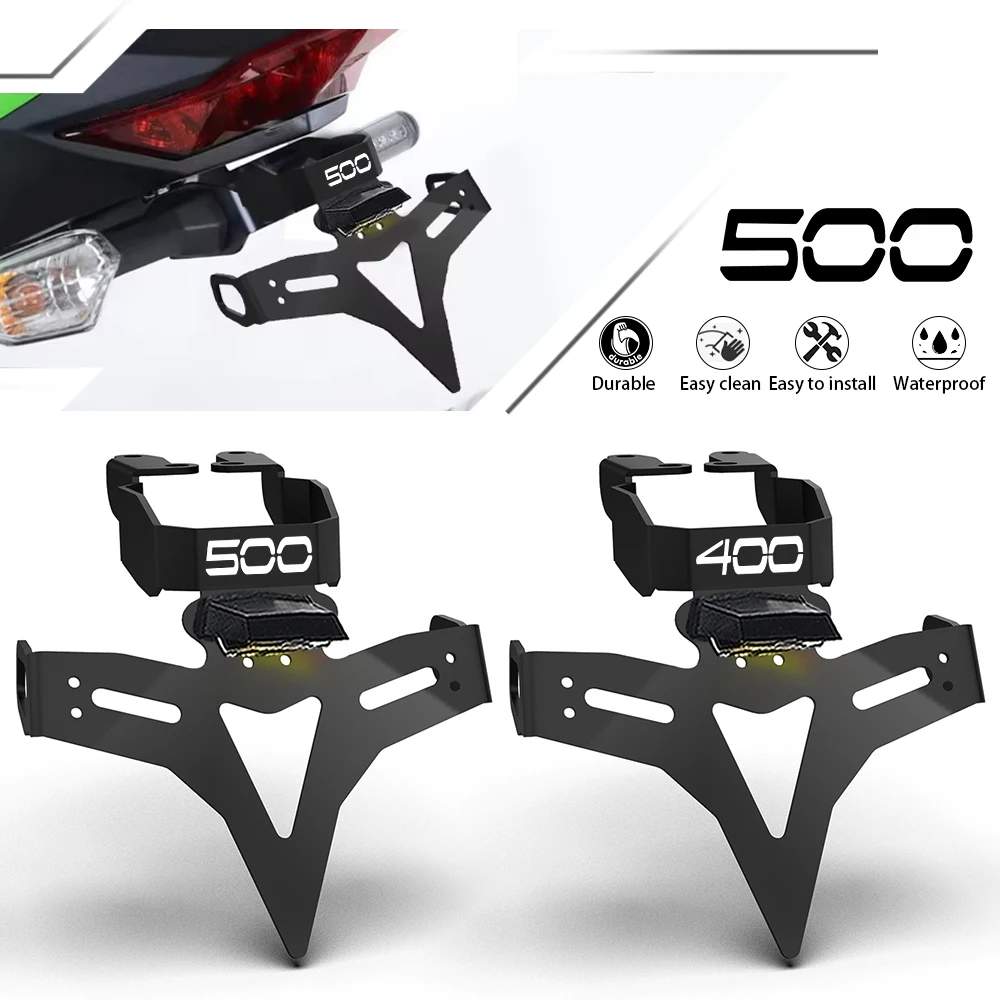 

For Kawasaki Ninja 400/ Z400 500/Z500 Adjustable License Plate Holder Bracket Rear Tail Tidy Fender Eliminator Kit 2024-2026