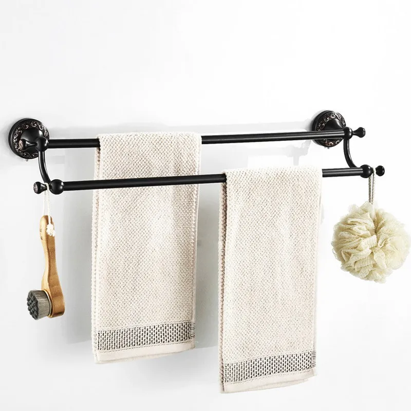 Black Brass Bathroom Accessories Hardware Set Towel Bar Rail Rack Toilet Paper Holder Toilet Brush Shower Soap Dish Holder