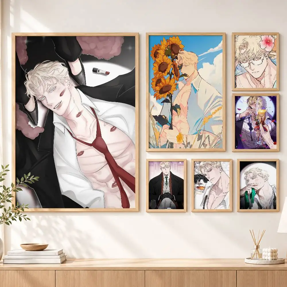 Manhwa Tsar Caesar Roses and Champagne Custom HD Waterproof Self Adhesive Wall Art Poster