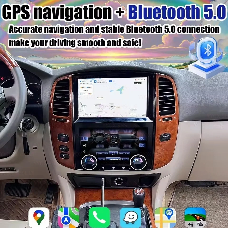 10inch For Lexus LX470 2003-2007 For Toyota Land Cruiser LC100 Android Auto Multimedia Player Climate Control Screen GPS Carplay