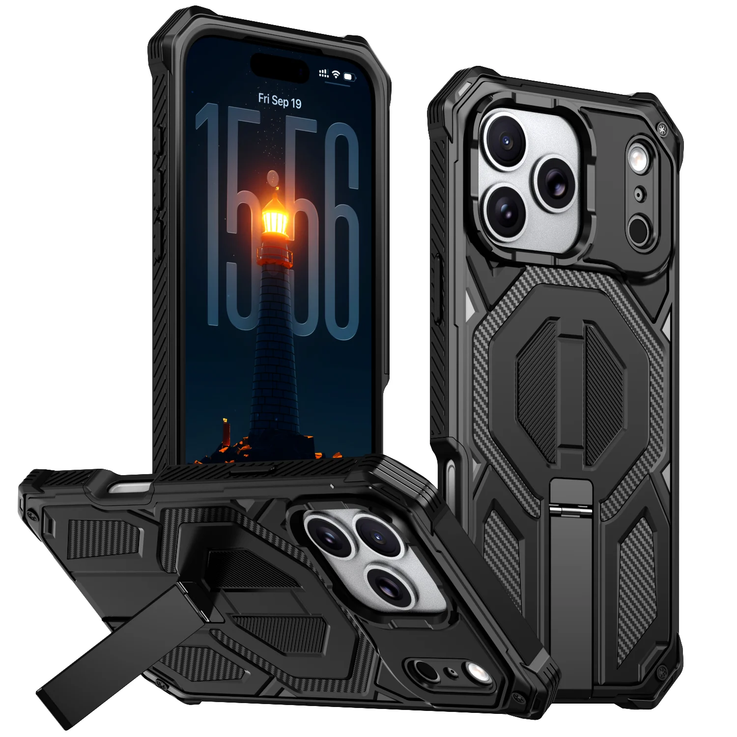 Militärische, stoßfeste, unsichtbare Handyhülle für iPhone 17 Pro Max 16 15 14 Plus 13 12 mit MagSafe Magnetabdeckung