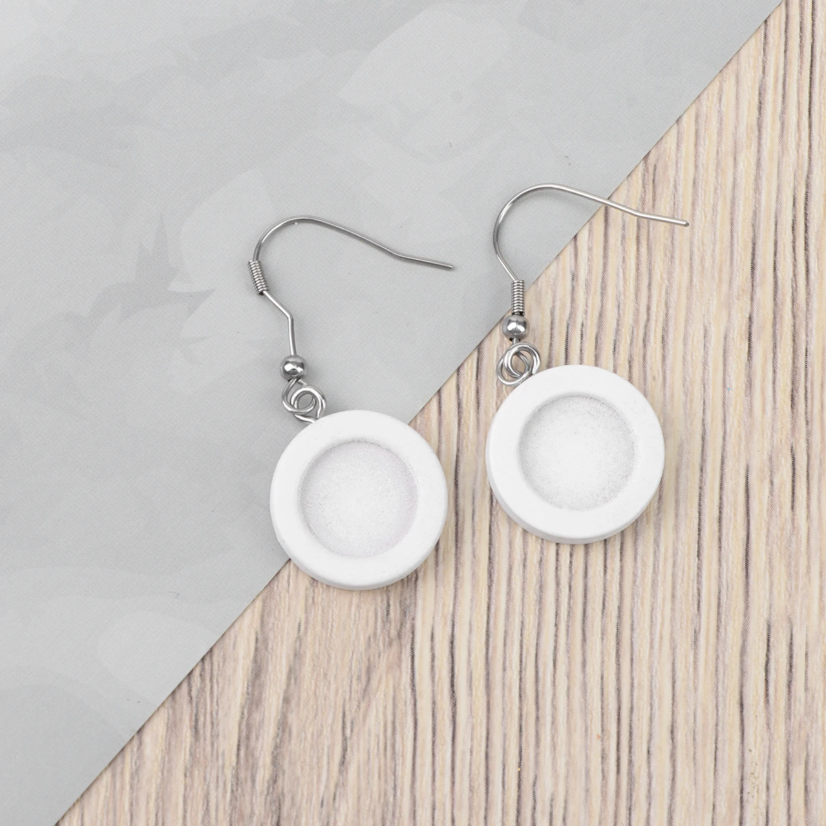 10pcs 12Mm Diy Earring Accessories Wooden Bezel Blanks Round Bases For Jewelry Making Crafts Lightweight Durable With Glass