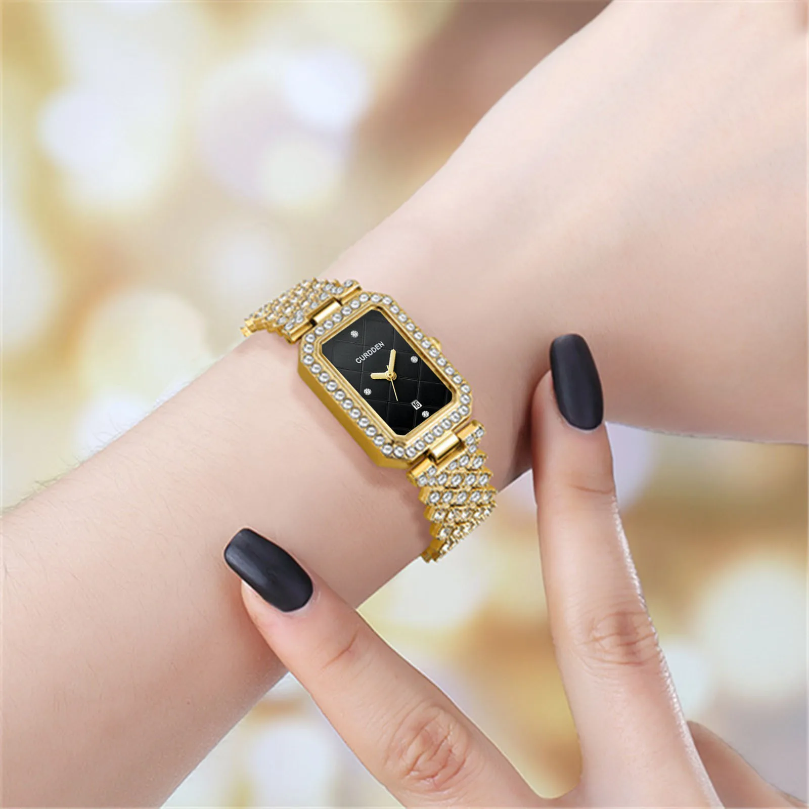 

watch for women Casual Stainless Steel Band Strap Watches Analog wristwatch luxurious Rhinestone Quartz Watch reloj mujer