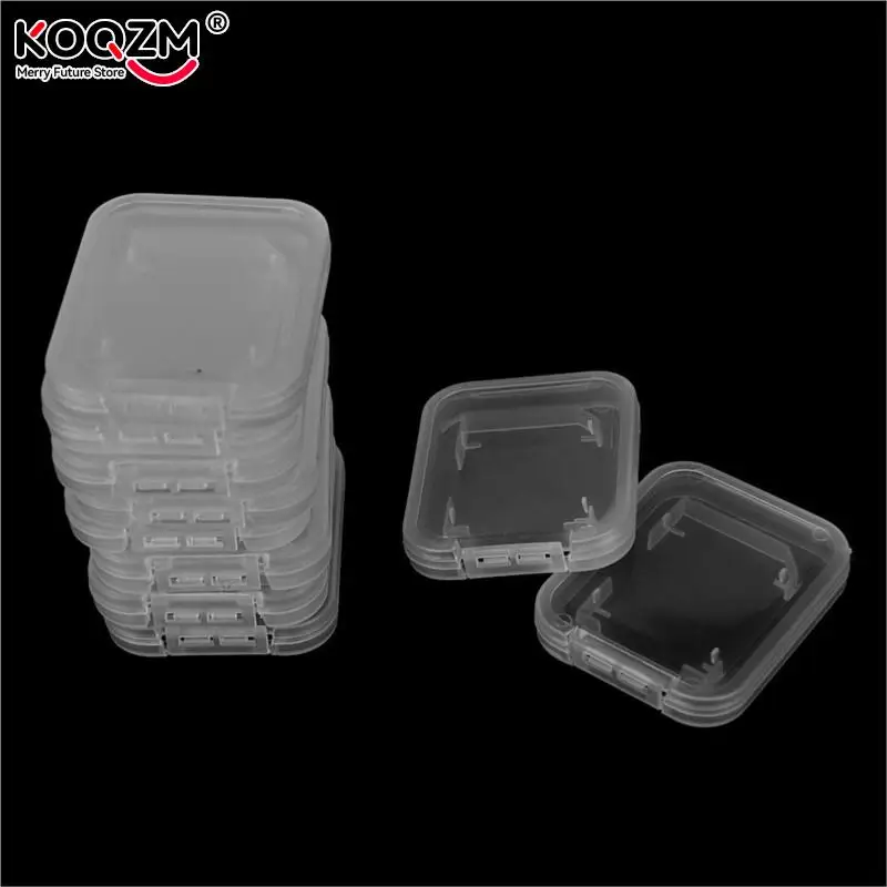 10Pcs For SD SDHC Memory Card Case Holder Protector Transparent Plastic Box Storage