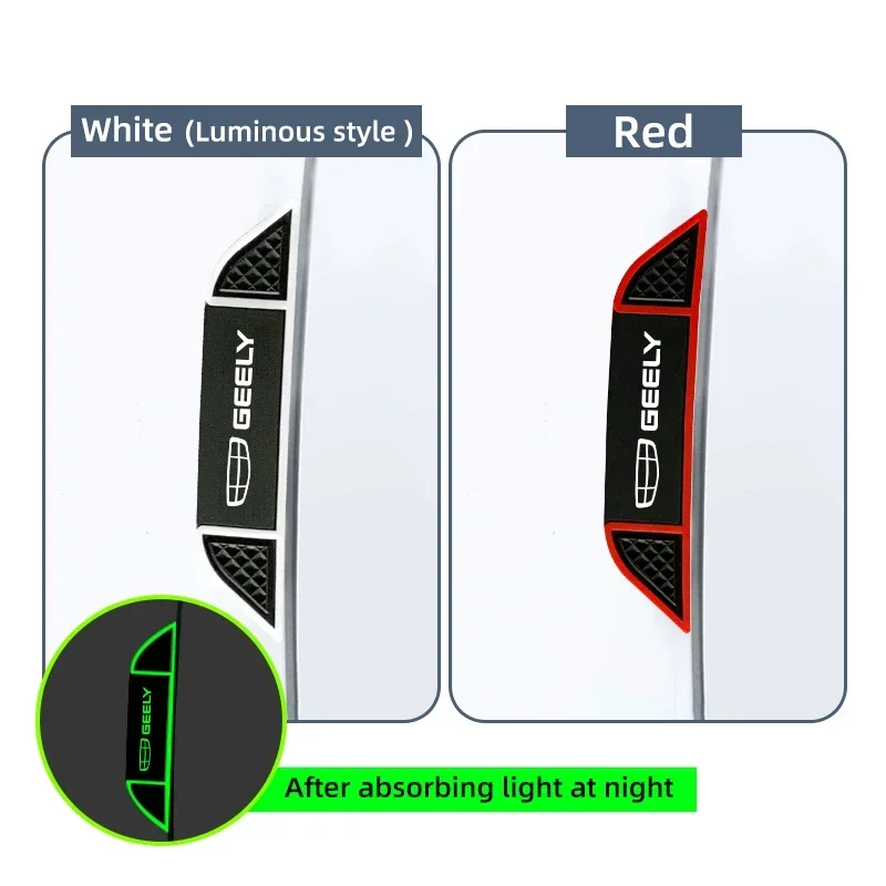 For Geely Atlas Coolray Emgrand EC7 EC8 EX7 CK2 3 GLGs Car Door Anti-collision Strip Luminous Rearview Mirror Scratch-resistant