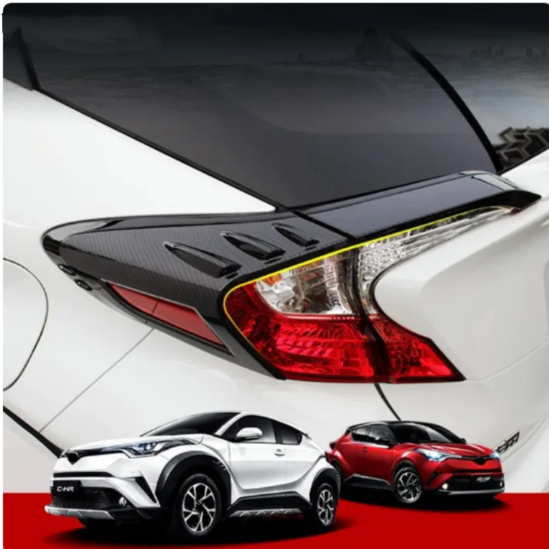 

3d For Toyota C-hr 2017 2018 2019 2020 2021 Abs Chrome/autobon Fiber Trim Back Rear Tail Light Lamp Frame Stick Eyebrow