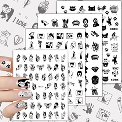 Black Valentine's Day Adult Sex Nail Stickers Nail Art Decoration 3D Heart Sexy Women Nail Art Stickers Nail Supplies Sliders