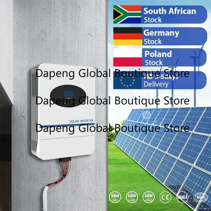 S-mart Hybrid 3KW 5KW MPPT Solar Charr 24V 48V Pure Sine Wave Inverter with 60A Single AC Output Grid Power Inverters