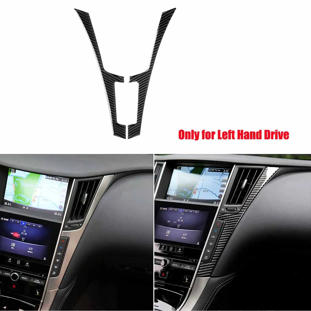 

Подходит для Infiniti Q50 Q60 14-19, внутренняя консоль из углеродного волокна, отделка рамки панели компакт-дисков
