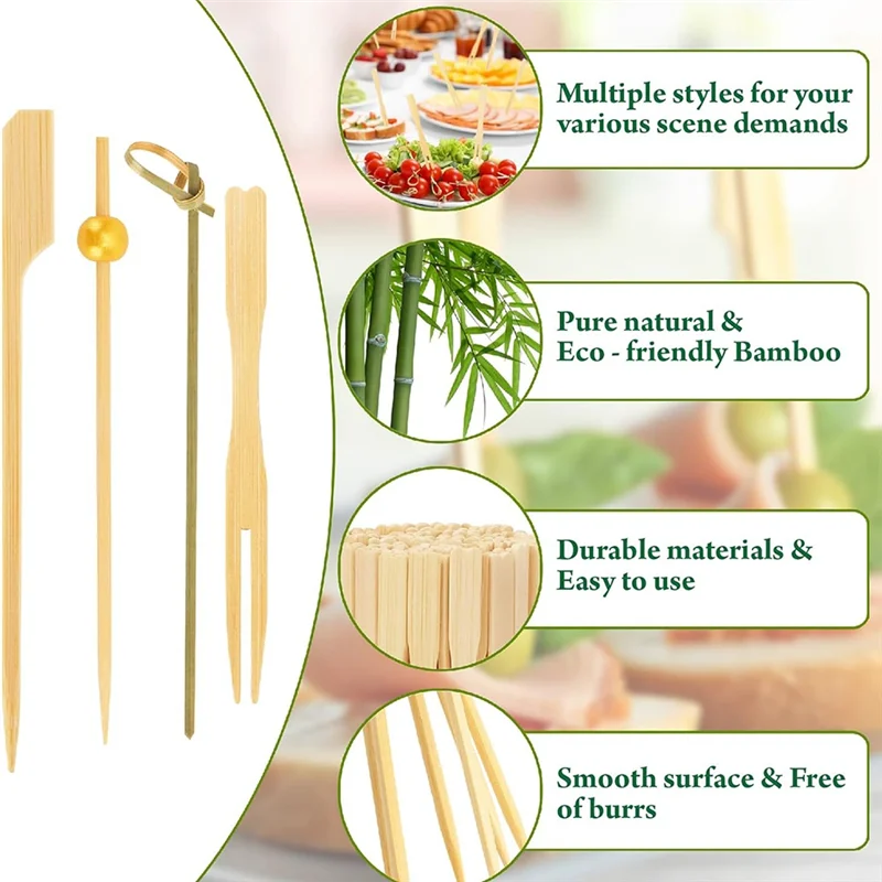 ABZV-Cocktail Picks Kit 4 Styles Fancy Toothpicks For Appetizers For Fruit Charcuterie Boards Accessories