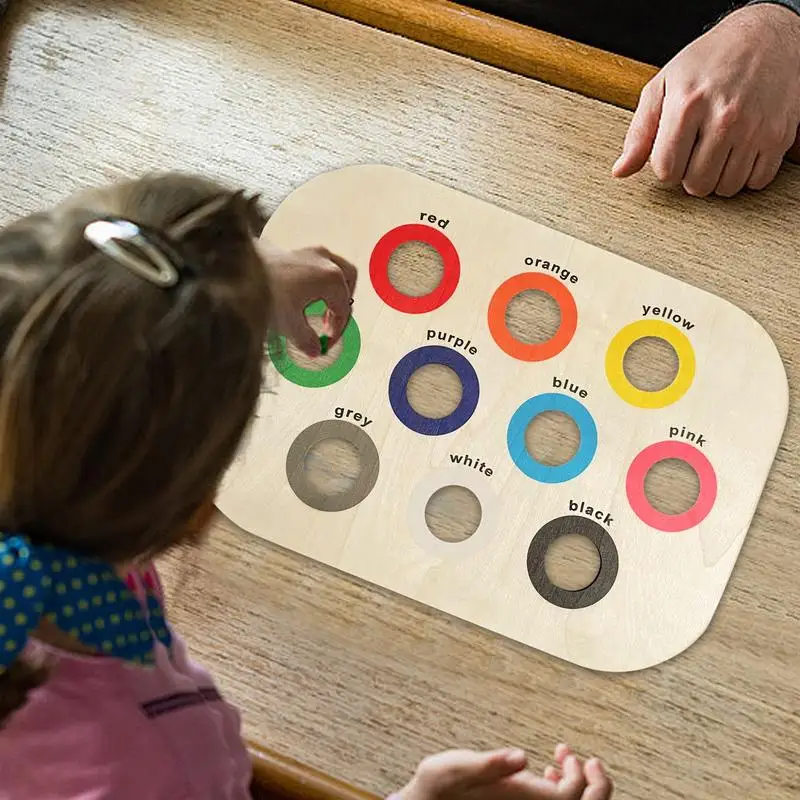 Juego de mesa de clasificación de colores, juguetes de conteo de madera, juegos educativos a juego, entrenamiento sensorial multifuncional