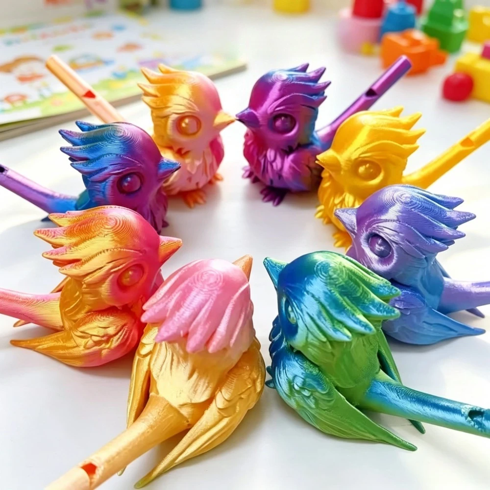 3D Printed Waterbird Whistle Cute Toy Bird Whistle Water Activated Bird Call Sound Changer Colorful Home Desktop Ornament