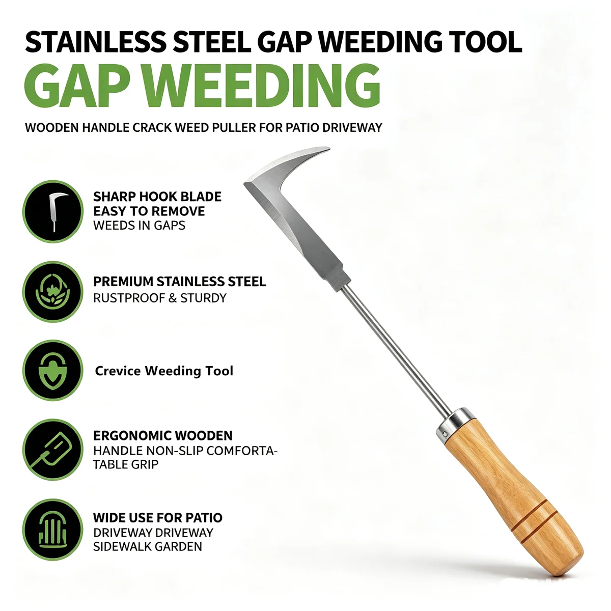 Garden Patio Brick Cracks Stone Cracks Corner Crevices Weed Whacker Gardening Lawn Mower Cleanup Weed Puller L-shaped Scythe