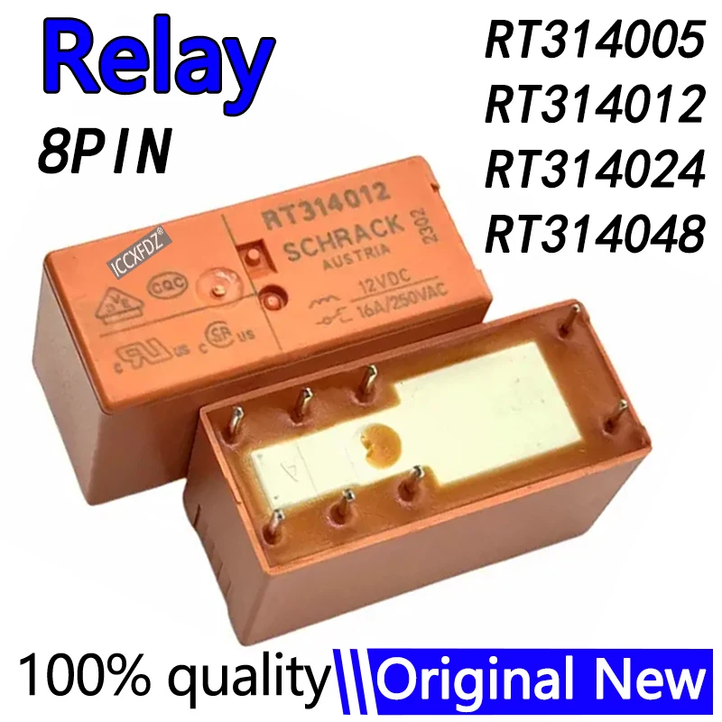 10 sztuk/partia Nowy RT314005 RT314012 RT314024 RT314048 RT314730 16A 250VAC 8PIN 5V 12V 24V 48V Przekaźnik Zasilania