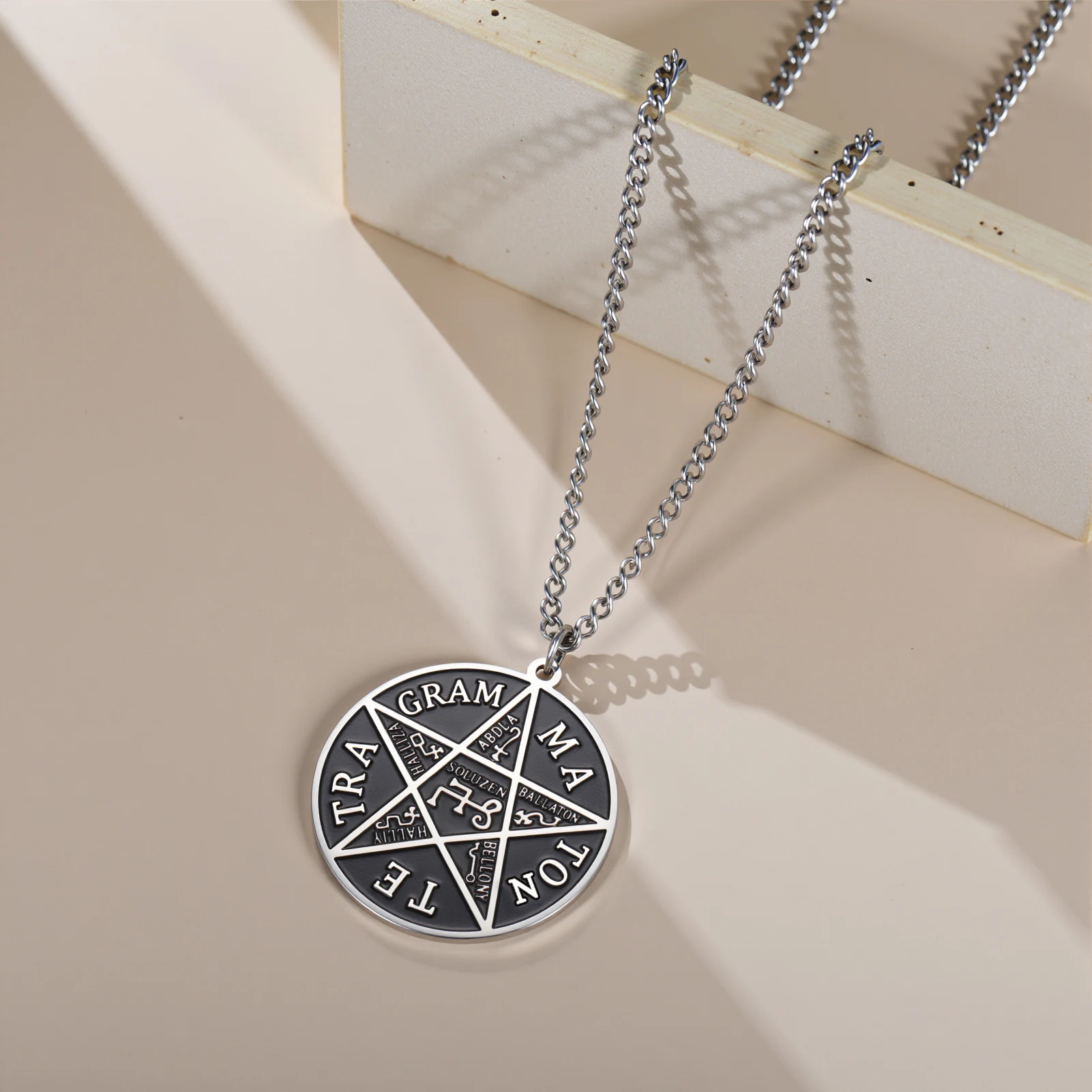 LIKGREAT Pentagram of Solomon Necklace for Men Women Occult Magic Symbol Amulet for Wicca Pagan Spiritual Jewelry Gift Wholesale