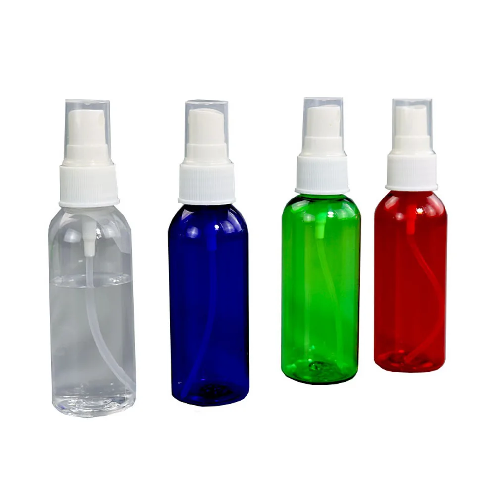 5 unids/pack 120ml de capacidad color ámbar y marrón botella de Perfume en aerosol portátil de plástico recargable con pulverizador de bomba de color blanco