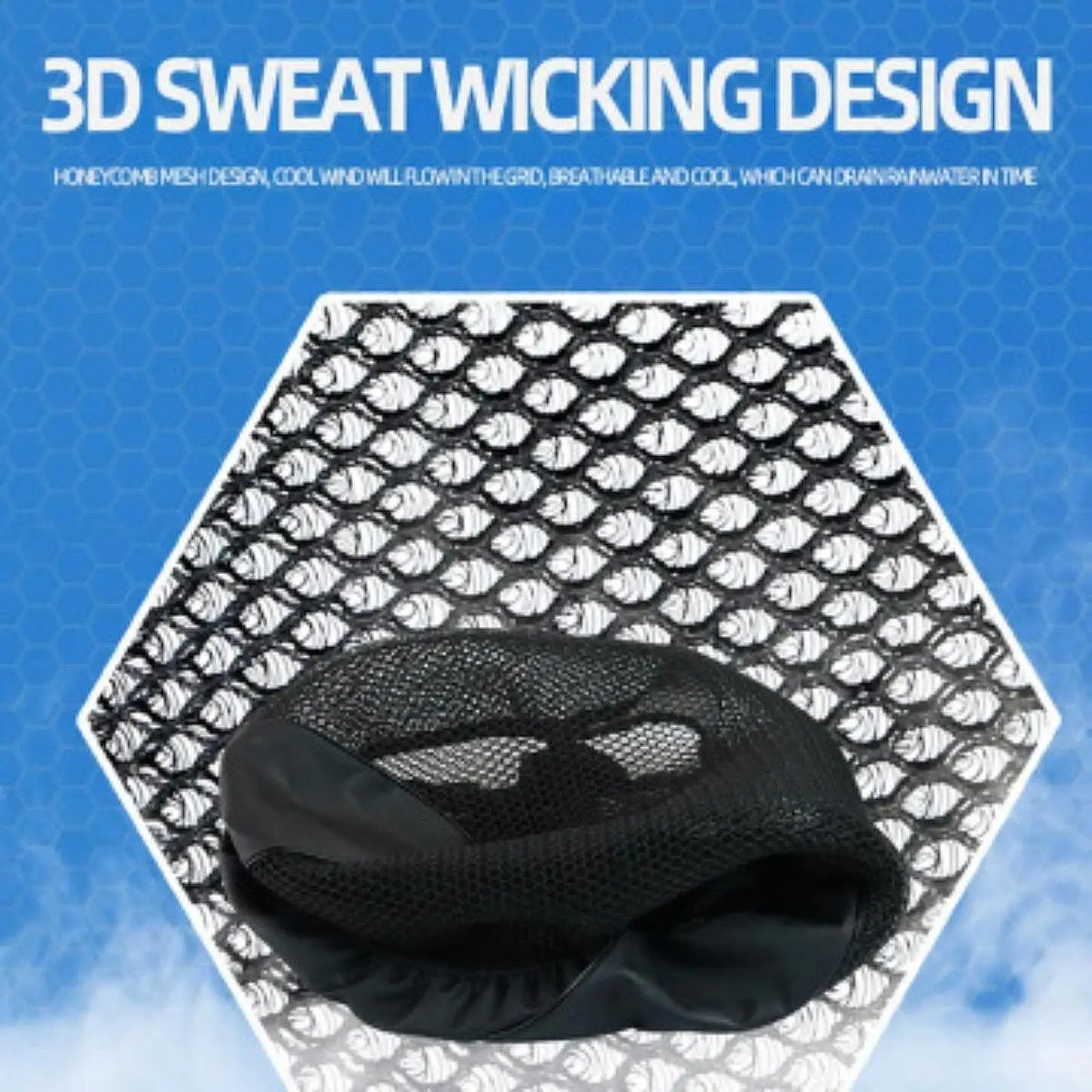 

Motorcycle Seat Pad Cover Motorbike Seat Cushion Cover Heat Insulation Honeycomb Design Protector Motorcycle Mesh