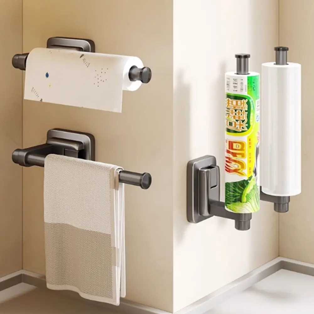 

No Punching Suction Cup Tissue Holder Water-proof Non Perforated Cling Film Storage Rack Anti-slip Strong load-bearing