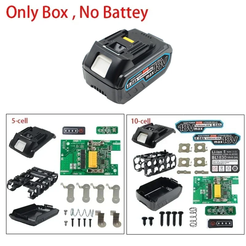 21700 Plastic Case 5/10-cell BL1830 Lithium Battery PCB Charging Protection Circuit Board For Makita 18V Lithium Battery Tools