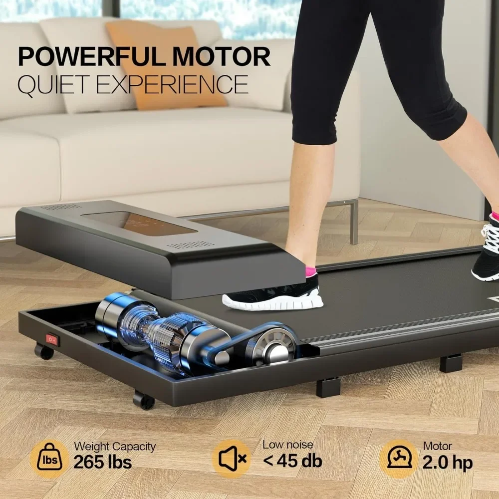 Under Desk Treadmill for Home Office, 2 in 1 Portable Walking Treadmill with Remote Control,  Jogging Machine in LED Display