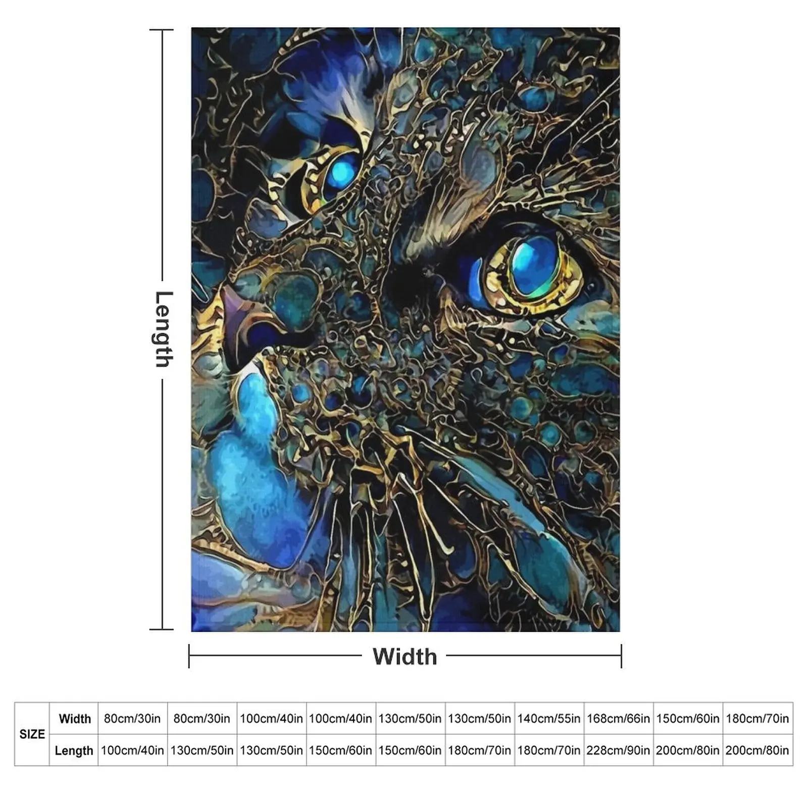 Cat jewell -cat, chat, cat, lea roche paintings Throw Blanket Heavy Multi-Purpose Soft christmas gifts Blankets