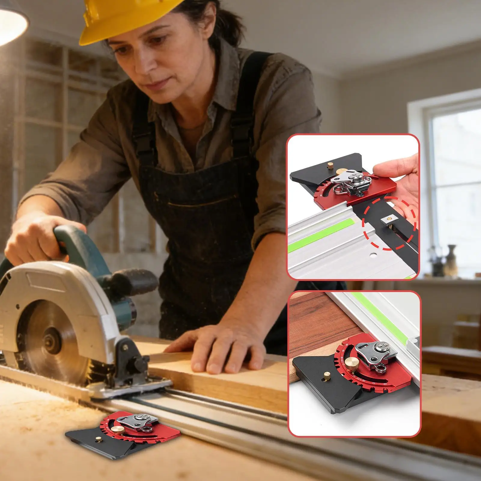 Track Saw Square Aluminum Alloy Adjustable Professional Router Guide Track Saw Guide Rail For Straight Cuts Crosscut Edges