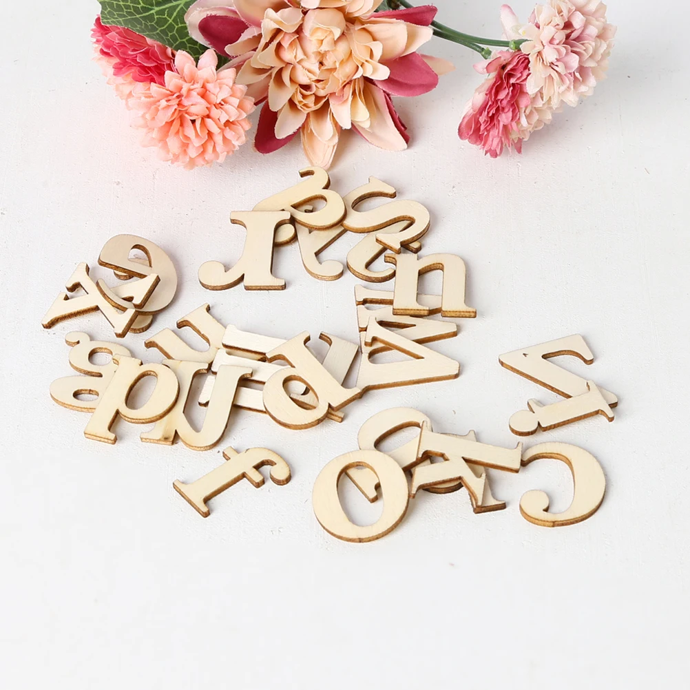 

1 Set 2 Packs A-Z Wooden Alphabet Letters 2 Packs A-Z 0-9 Number Stickers Diy Craft Decor For Family Kids Party Festival Home