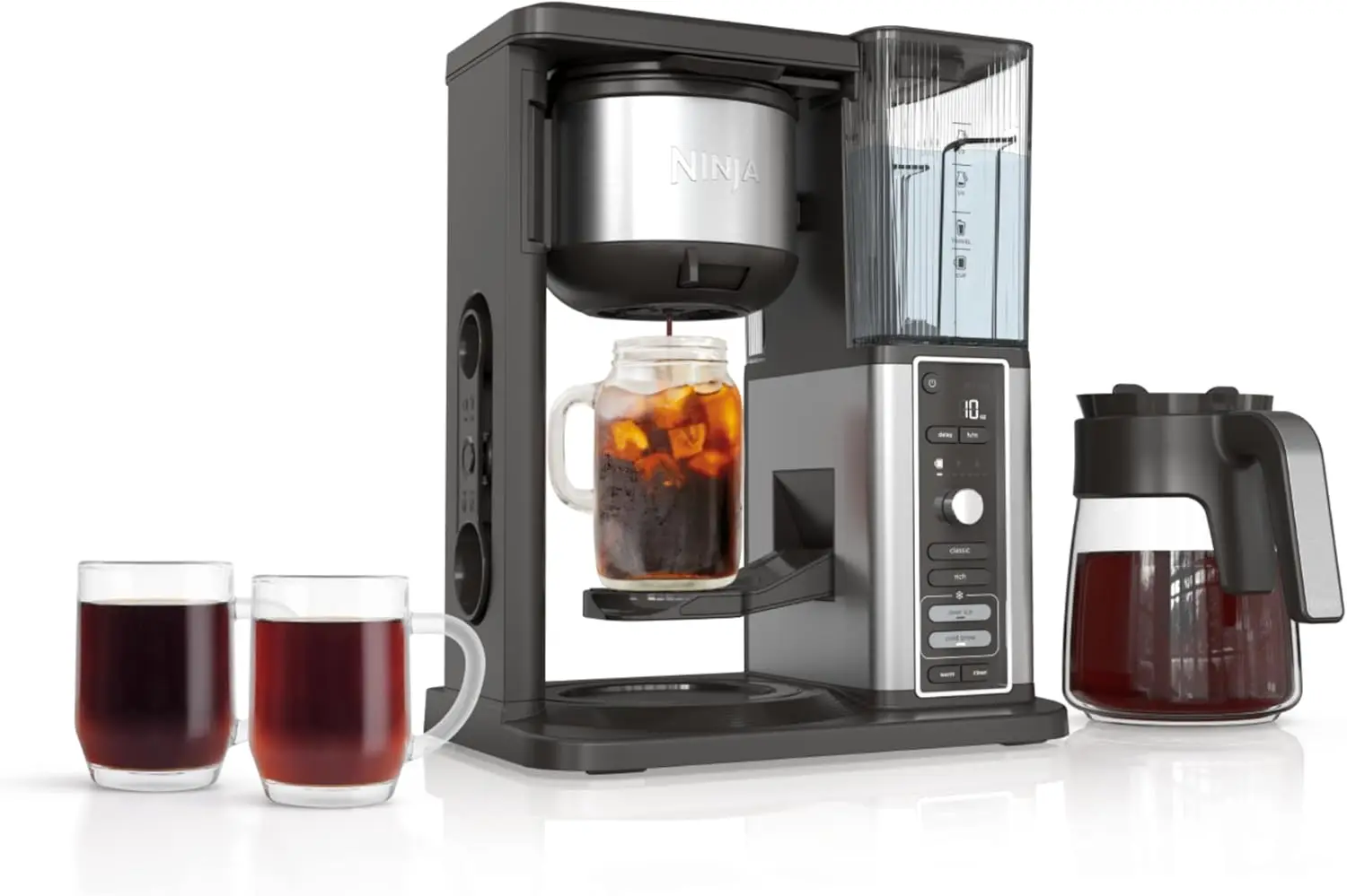 

Кофеварка Ninja Hot & Iced XL с быстрым холодным завариванием, 4 стиля заваривания, маленькая чашка 8 размеров для путешествий,