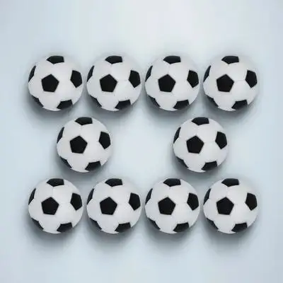 10 Uds. Pelotas de futbolín blancas y negras de 23mm, Mini pelotas de fútbol de mesa de repuesto para uso en tienda, balón de futbolín