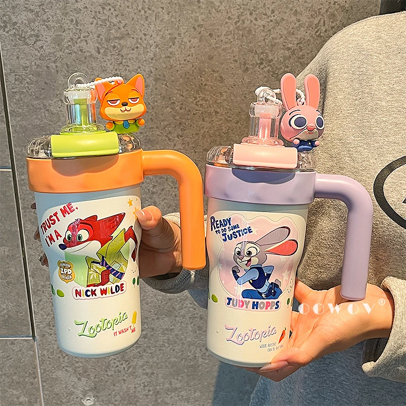 

Disney Zootopia Judy Hopps Nick Wilde Thermos, large capacity, easy to carry, outdoor home office cup, children's birthday gift