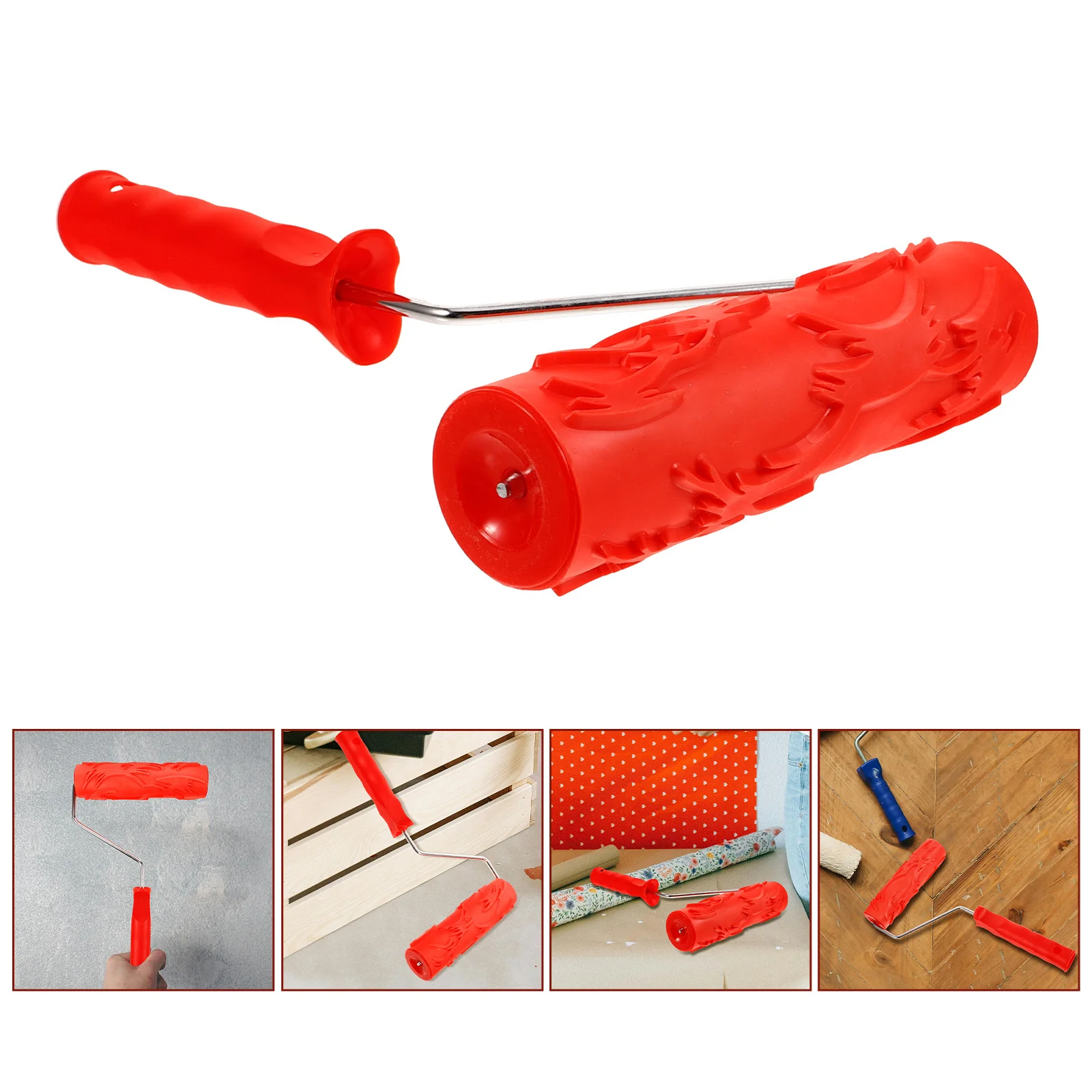 

Patterned Paint Roller Durable Rubber Wall Painting Roller for DIY Textured Paint Embossed Decorative Wall Tool