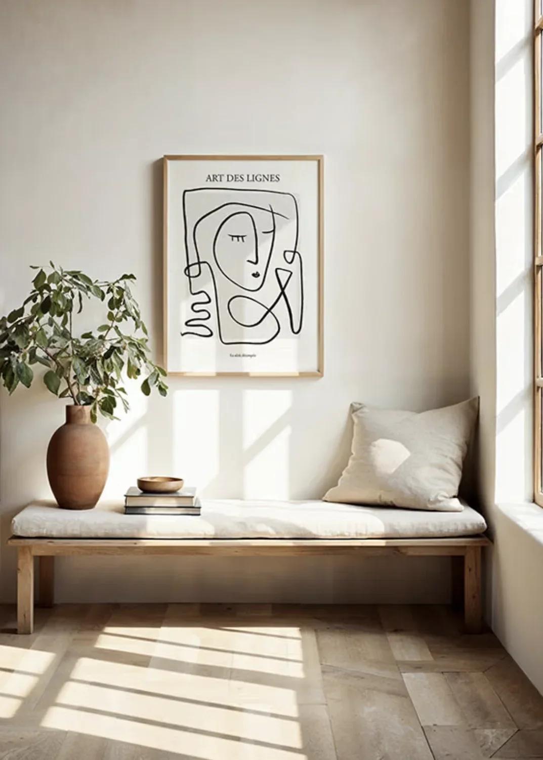 1pc frameless Canvas Painting One Line Woman Face Wall Art Canvas Prints Posters Decor,Bedroom,Living Room,Office Entryway Minim