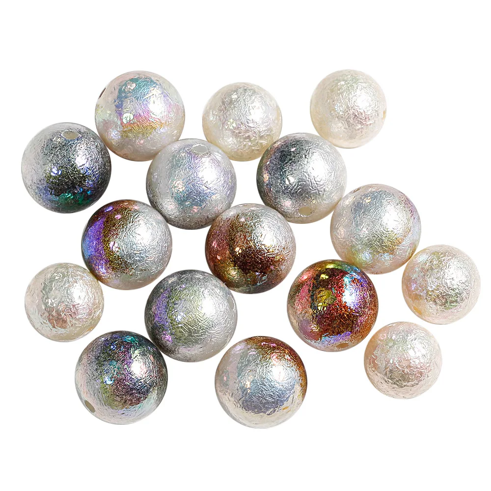 Newest 60pcs 16mm Double Colors Wrinkle Acrylic Pearl Beads Bubblegum Gumball Necklace Bracelet Ornament Accessories 16mm 60pcs