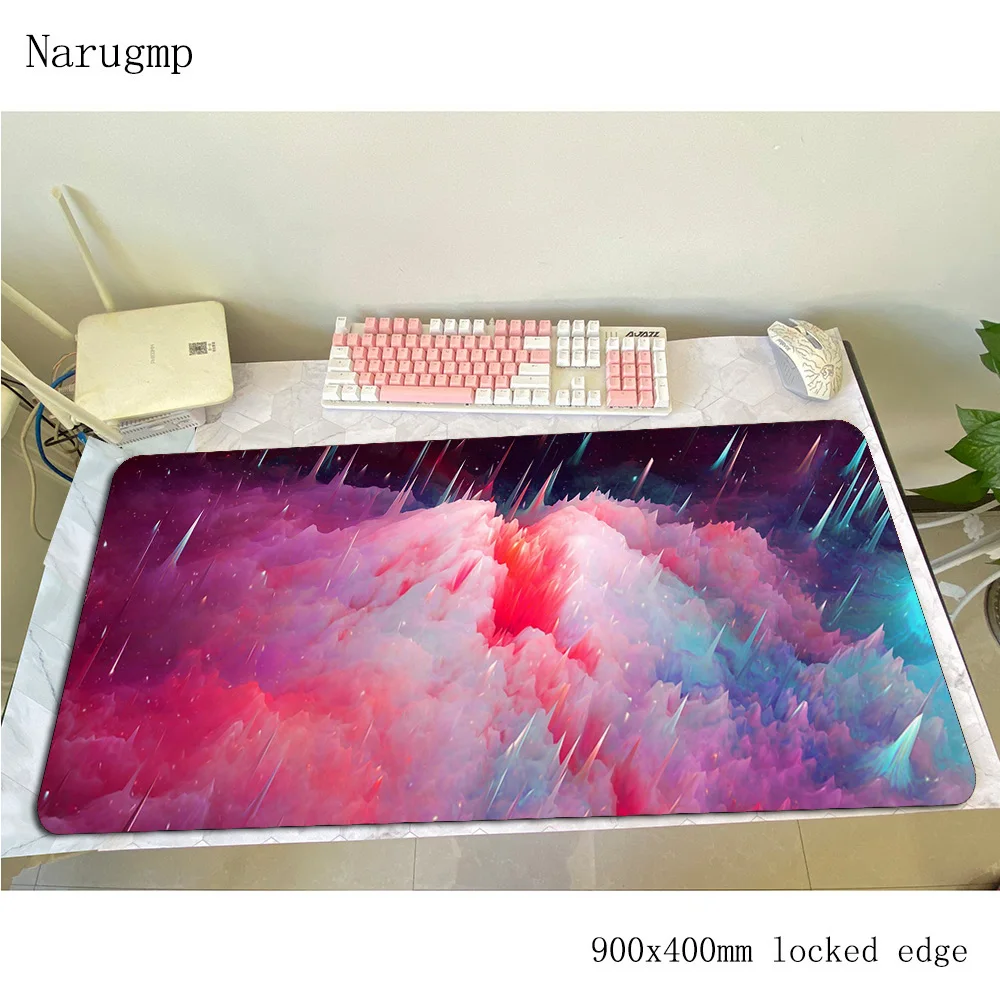 الفضاء الخيال العلمي ماوس الوسادة الملونة الكمبيوتر حصيرة 900x400x3 مللي متر لوحة ماوس للألعاب كبيرة الكرتون بادماوس لوحة المفاتيح ألعاب الكمبيوتر ألعاب مكتب #4